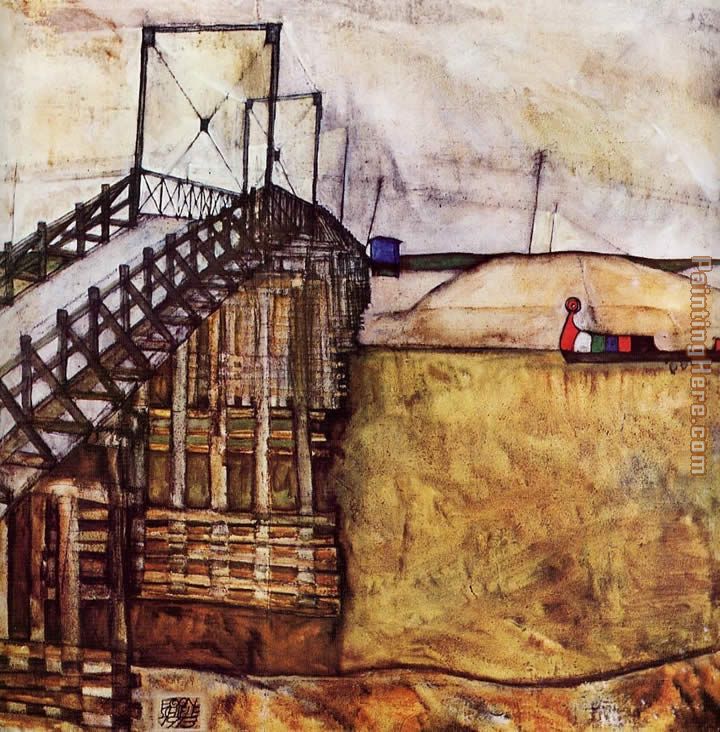 The Bridge painting - Egon Schiele The Bridge art painting